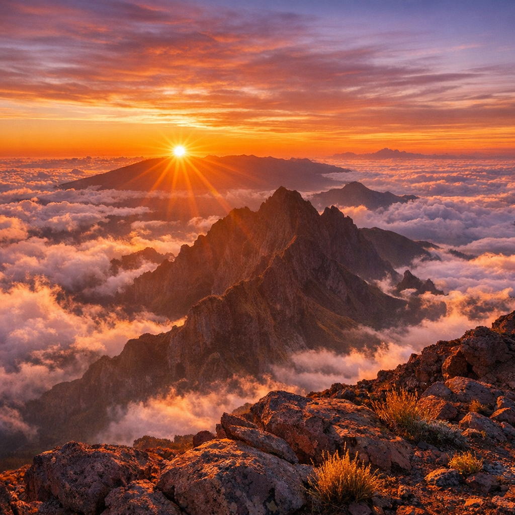 Lever de soleil au Piton des Neiges